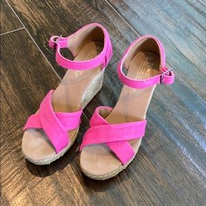 Pink toms wedges